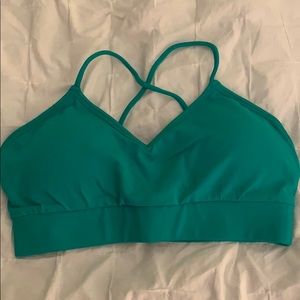Fabletics teal sports bra